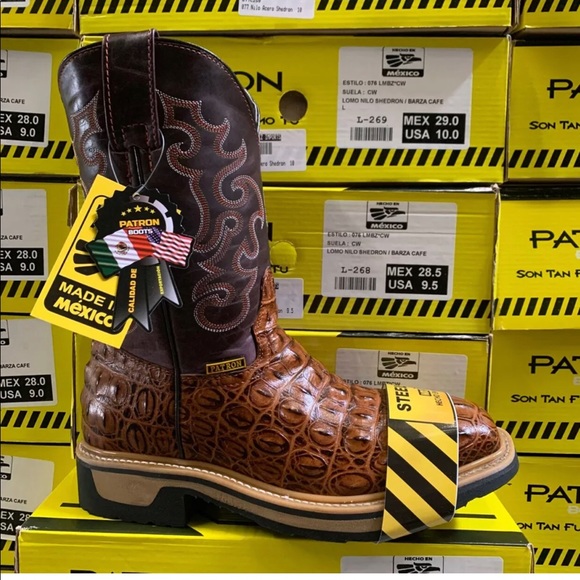 Mens Steel Toe Work Boots Alligator 